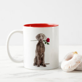 Caneca De Café Em Dois Tons Amor de Weimaraner
