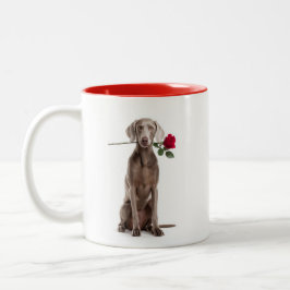 Caneca De Café Em Dois Tons Amor de Weimaraner