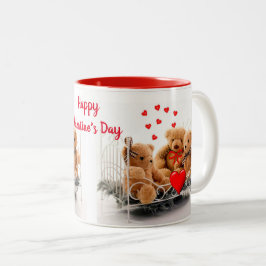 Caneca De Café Em Dois Tons Amor/Dia de os namorados Com Urso De Corte