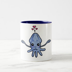 Caneca De Café Em Dois Tons Amor do calamar (em uma caneca)