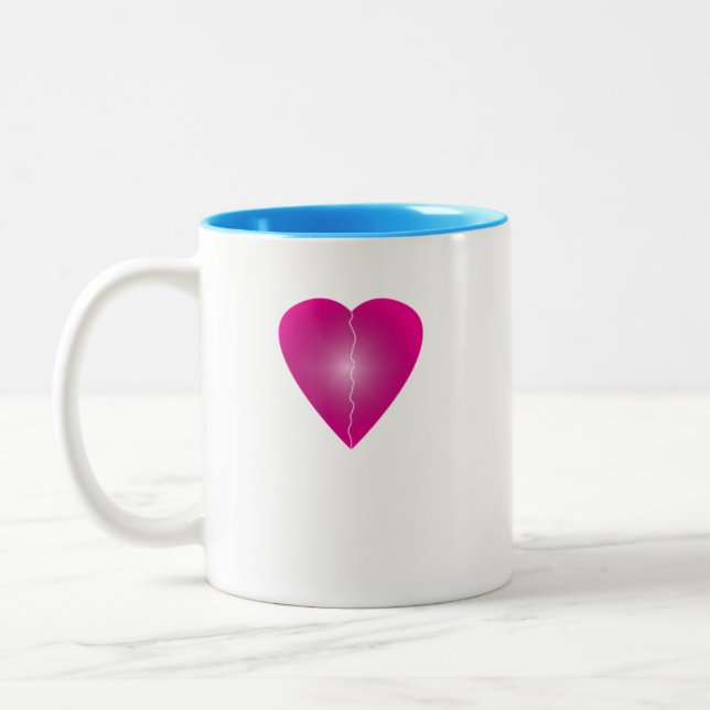 Caneca De Café Em Dois Tons Amor do coração (Esquerda)