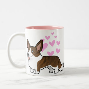 Caneca De Café Em Dois Tons Amor do Corgi de Galês do casaco de lã