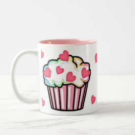 Caneca De Café Em Dois Tons Amor do cupcake