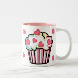 Caneca De Café Em Dois Tons Amor do cupcake