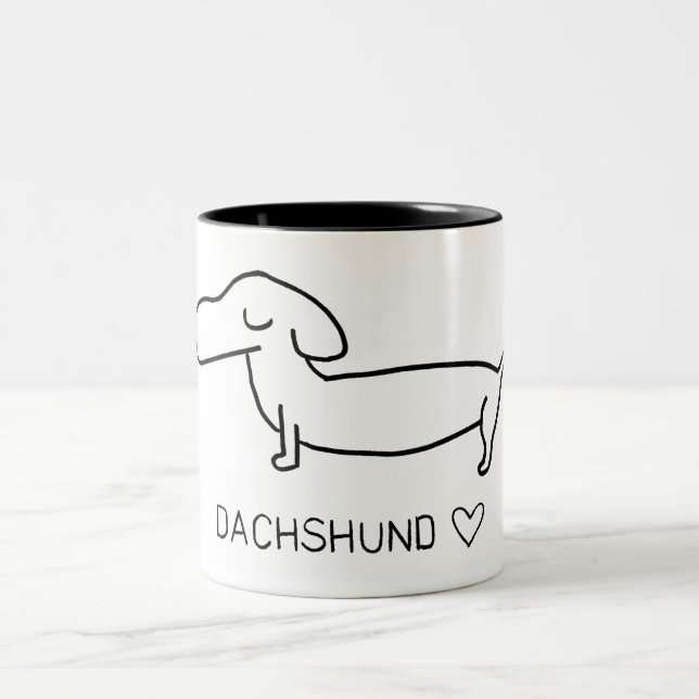 Caneca De Café Em Dois Tons Amor do Dachshund (Centro)