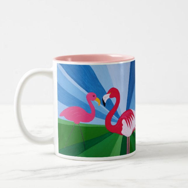 Caneca De Café Em Dois Tons Amor do flamingo? (Esquerda)