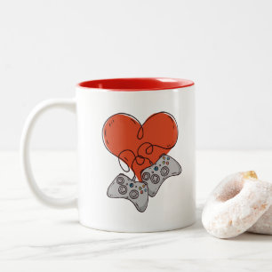 Caneca De Café Em Dois Tons Amor do Gamer perfeito para casais