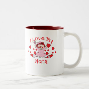 Caneca De Café Em Dois Tons amor do memaI do amor do ra meus boneca & coraçõ