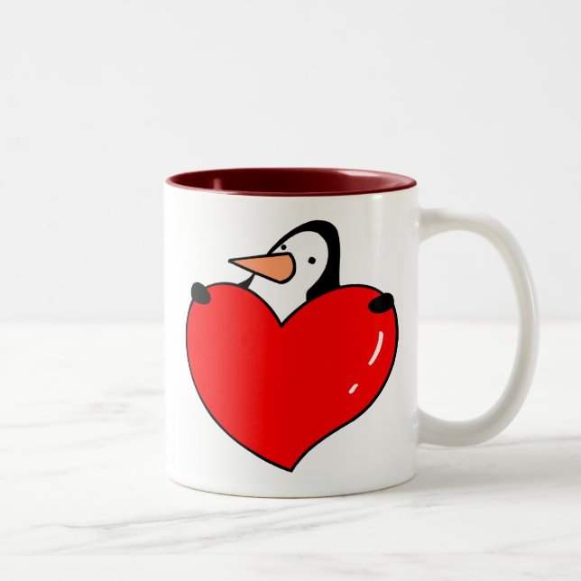 Caneca De Café Em Dois Tons Amor do pinguim (Direita)
