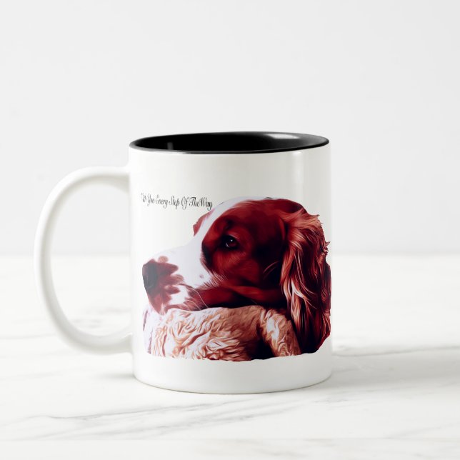 Caneca De Café Em Dois Tons Amor do Spaniel de galês Springer (Esquerda)