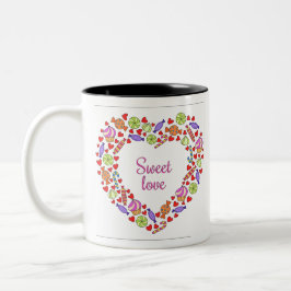 Caneca De Café Em Dois Tons Amor doce