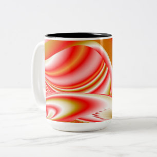 Caneca De Café Em Dois Tons Amor e Abstrato 3D Rainbowart Dourado
