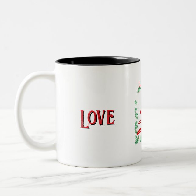 Caneca De Café Em Dois Tons amor e alegria (Esquerda)