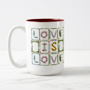 Caneca De Café Em Dois Tons Amor é Amo Aniversário Personalizável com Casament