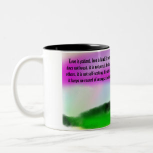 Caneca De Café Em Dois Tons amor e bondade