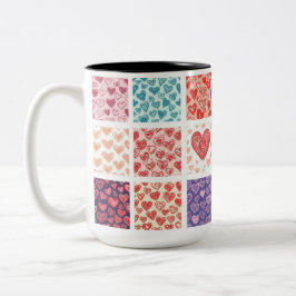 Caneca De Café Em Dois Tons Amor e coração