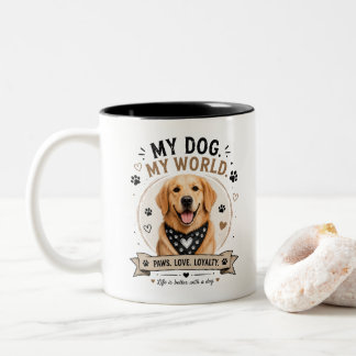 Caneca De Café Em Dois Tons Amor e Lealdade do Golden Retriever