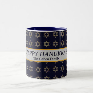 Caneca De Café Em Dois Tons Amor e Luz Família Simples Elegante de Chanucá