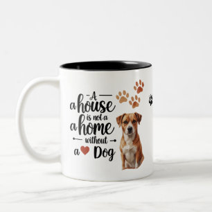 Caneca De Café Em Dois Tons Amor e patas - Cachorro Canta Cama Dois Toneladas