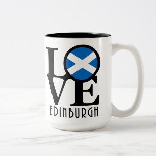 Caneca De Café Em Dois Tons AMOR Edimburgo Escócia 15oz