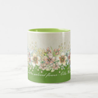 Caneca De Café Em Dois Tons Amor - Floral - Café Mug