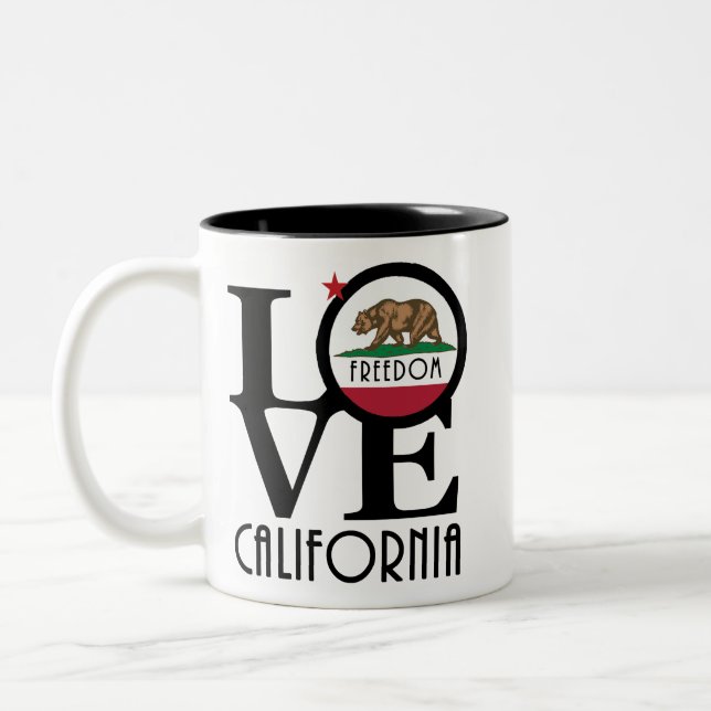 Caneca De Café Em Dois Tons AMOR Freedom California 11oz (Esquerda)