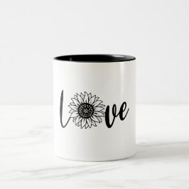 Caneca De Café Em Dois Tons Amor, girassol, caneca de café com dois tons