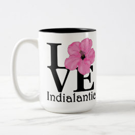 Caneca De Café Em Dois Tons AMOR Hibiscus 15oz, cor-de-rosa indialântico