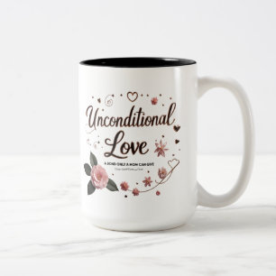 Caneca De Café Em Dois Tons Amor Incondicional - Mug Floral Day Da Mãe