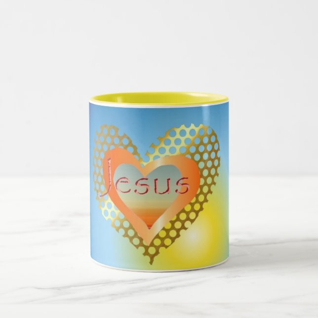 Caneca De Café Em Dois Tons Amor Jesus (Centro)
