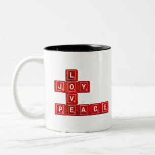 Caneca De Café Em Dois Tons Amor Joy Peace
