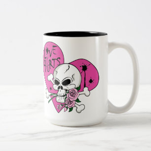 Caneca De Café Em Dois Tons Amor Machuca crânio