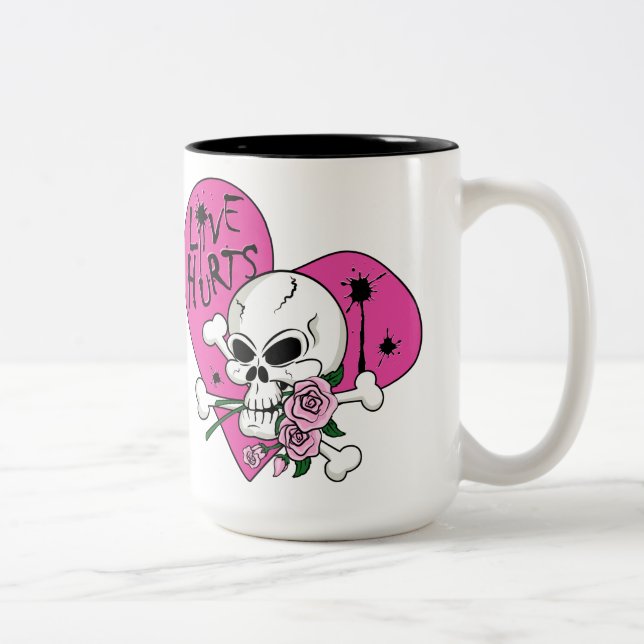 Caneca De Café Em Dois Tons Amor Machuca crânio (Direita)