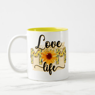Caneca De Café Em Dois Tons Amor Mãe Vida Sunflower Modern