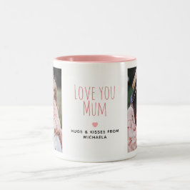 Caneca De Café Em Dois Tons Amor Moderno você Mãe 2 Fotos & Mensagem Pessoal