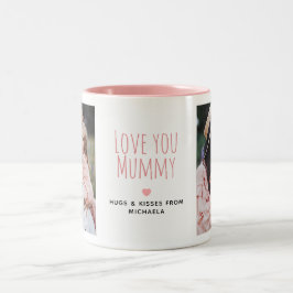 Caneca De Café Em Dois Tons Amor Moderno você Mamãe 2 Fotos & Mensagem Pessoal