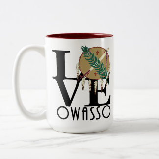 Caneca De Café Em Dois Tons AMOR Owasso Oklahoma 15oz