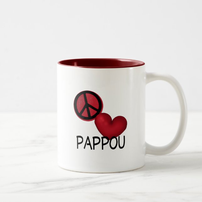 Caneca De Café Em Dois Tons Amor Pappou da paz (Direita)