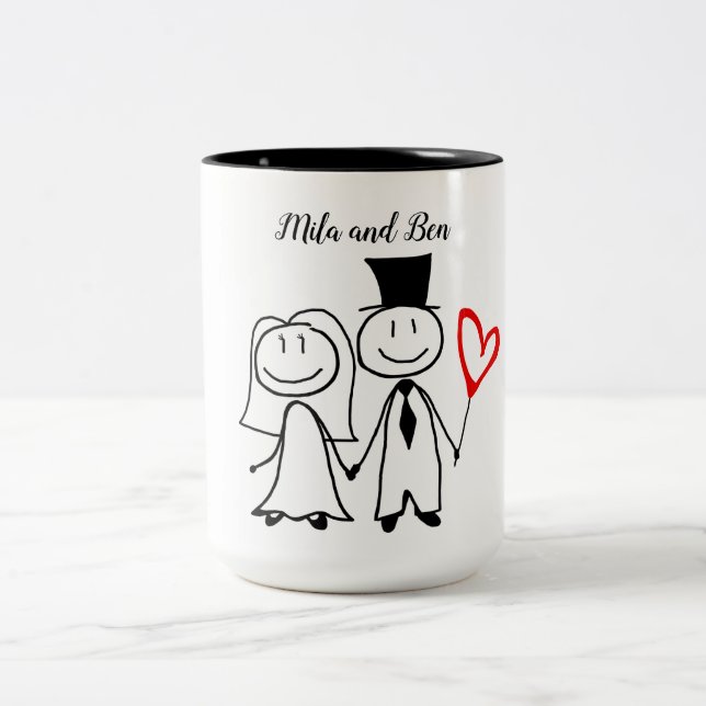Caneca De Café Em Dois Tons Amor para sempre  (Centro)