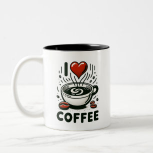 Caneca De Café Em Dois Tons Amor pelo Café - Entusiasta