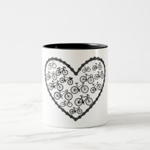 Caneca De Café Em Dois Tons Amor por Bicicletas