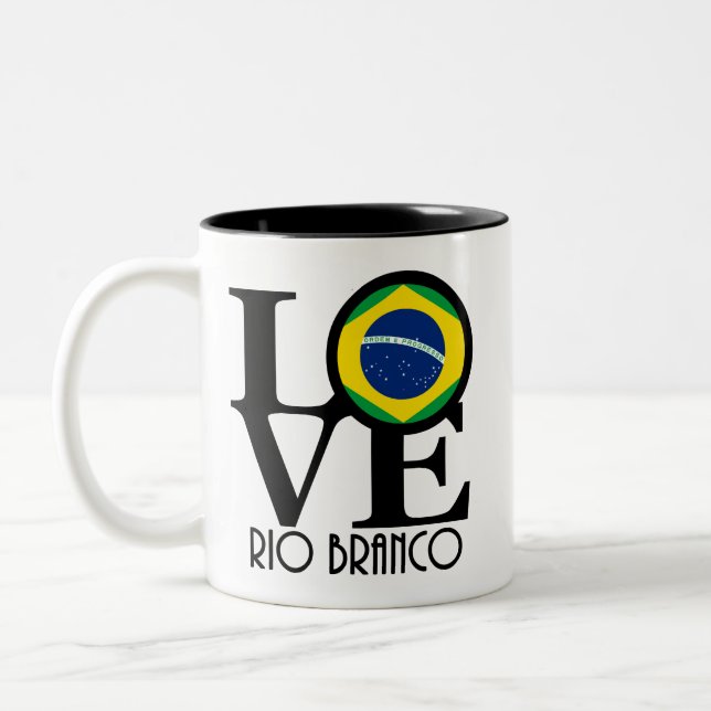 Caneca De Café Em Dois Tons AMOR Rio Branco 11oz (Esquerda)