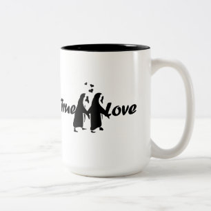 Caneca De Café Em Dois Tons Amor verdadeiro (pinguim)