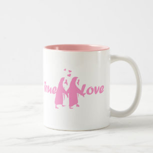 Caneca De Café Em Dois Tons Amor verdadeiro (pinguim)