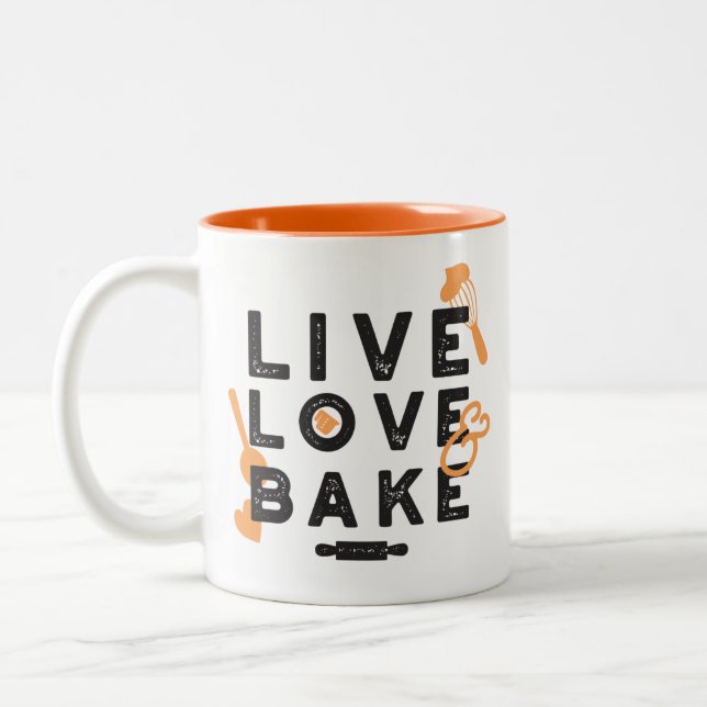 Caneca De Café Em Dois Tons Amor, Vida, Blisa do Assar: Citações Inspiracionai (Esquerda)