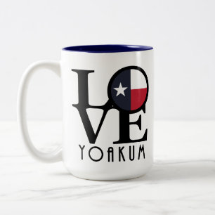 Caneca De Café Em Dois Tons AMOR Yoakum Texas 15oz