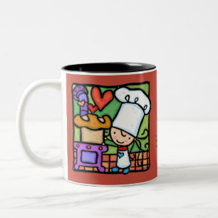 Caneca De Café Em Dois Tons Amores de LittleGirlie para cozer a padaria do pã