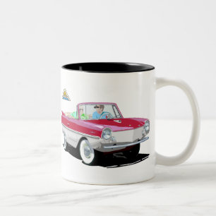 Caneca De Café Em Dois Tons Amphicar branco-vermelho