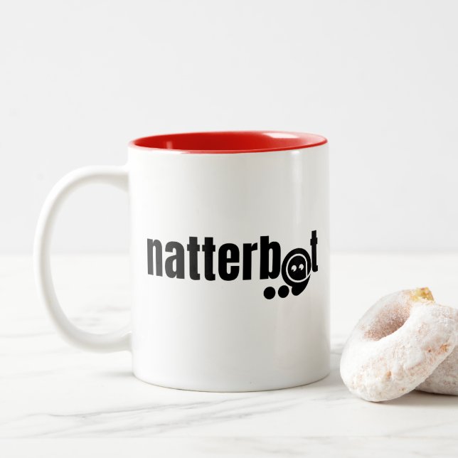 Caneca De Café Em Dois Tons Amusing Human Interface Natterbot (Com Donut)