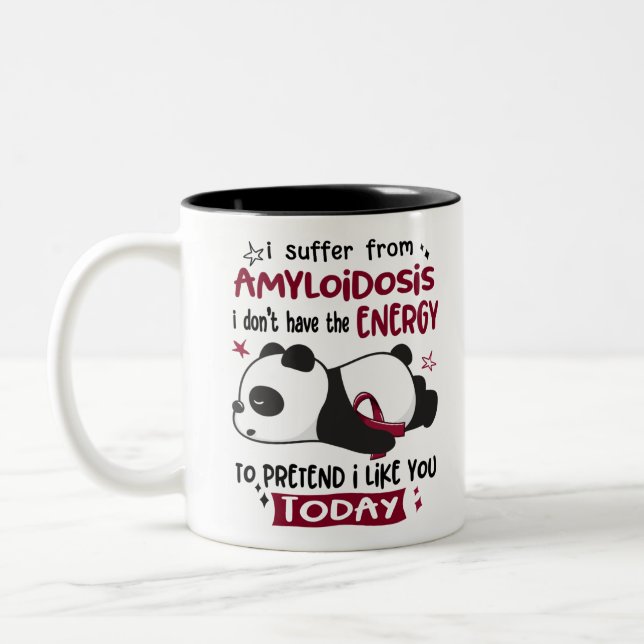 Caneca De Café Em Dois Tons Amyloidosis Awareness Month Ribbon Gifts (Esquerda)